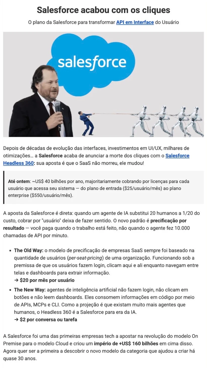 Salesforce acabou com os cliques